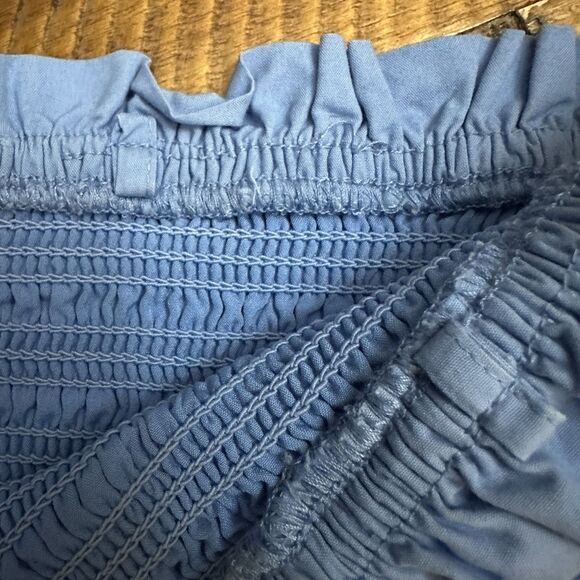 American Eagle Blue Smockin on Sunshine Strapless Midi Dress Size Medium - Picture 11 of 12